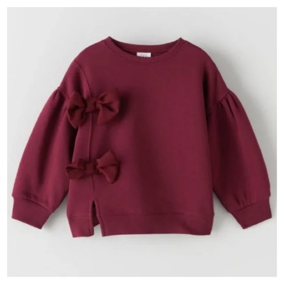 Zara Other - Zara Girls Vented Sweatshirt with Bows - Size 9